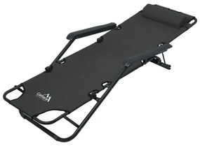 Șezlong pliabil, antracit