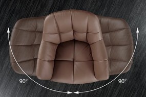 Set 2 scaune pivotante Papillon, piele maro