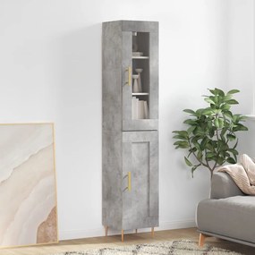 vidaXL Dulap înalt, gri beton, 34,5x34x180 cm, lemn prelucrat