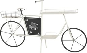 Stand decorativ alb, cu rafturi din metal , tip "Retro Bicycle"