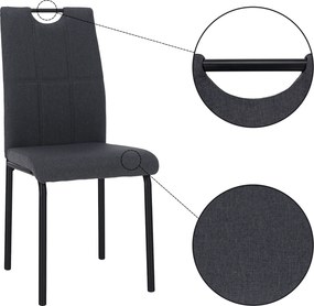 Scaun de sufragerie, gri/metal, JONKA