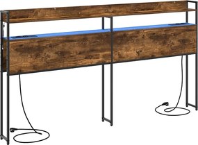 vidaXL Tăblie de depozitare cu raft Stejar afumat 180 cm Lemn compozit