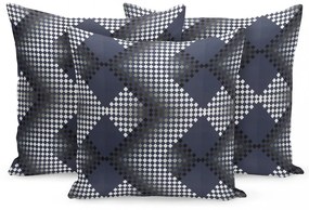 Față de pernă în stil geometric într-o combinație de culori închise 40x40 cm