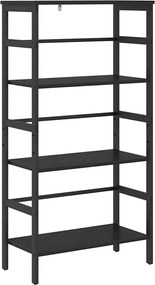 vidaXL Raft pentru cărți Stejar Negru 60 x 29,5 x 115 cm Lemn compozit