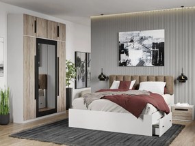 Set mobila dormitor 4 piese Alb/Lemn Riveri C03