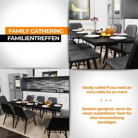 Jago Masă pliabilă 183 cm pentru 8 persoane - negru