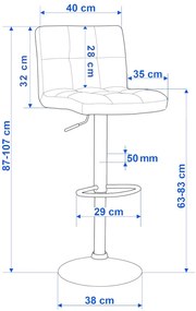 JAKS SCAUN DE BAR  ARAKO CHROM ECO-PIELE GRI