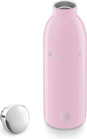 Sticla termos SMEG Clima 50's Style WBF01PK, 500 ml, Inchidere ermetica, Pereti dubli, Otel inoxidabil 18/8, Roz