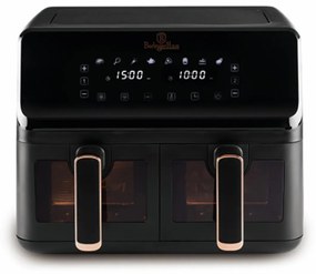 RESIGILAT - Friteuza cu aer cald dubla, airfryer 4.1 + 4.1 Black Rose Berlinger Haus BH 9469