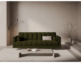 Canapea verde extensibilă, cu spațiu de depozitare cu tapițerie din țesătură bouclé 222 cm Bali – Cosmopolitan Design