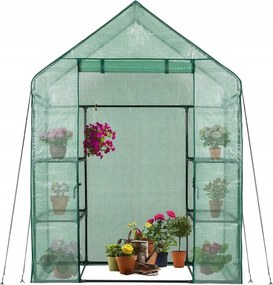 Solar de grădină cu folie și rafturi 73 x 140 m x 200 cm