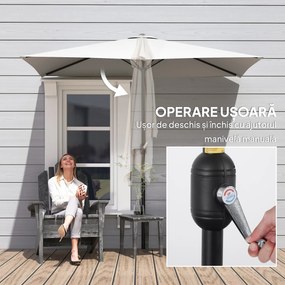 Outsunny Umbrar de Perete Semicircular cu Manivelă, Design Compact pentru Terase și Balcoane, Crem | Aosom Romania