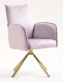 HR280 BAZĂ STEA Scaun Mov din Catifea cu Bază Aurie