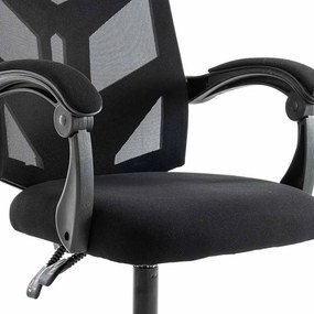 Scaun tip gaming din mesh negru, cu spatar rabatabil ergonomic OFF 434