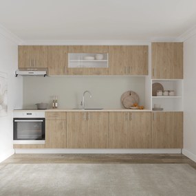 Set haaus V30, Lemn Natural/Alb, Blat Thermo 28 mm, L 320 cm