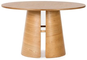 Masă de dining în culoare naturală rotundă cu aspect de lemn de stejar ø 137 cm Cep – Teulat