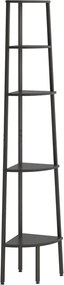 vidaXL Raft de colț cu 5 niveluri, negru, 45,5x31,5x180 cm
