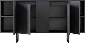 Consola, Hanah Home, Luxe, 160x35x80 cm, Antracit / Negru