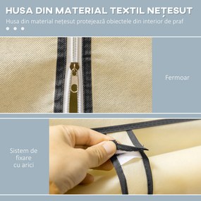HOMCOM Dulap portabil din otel, netesut si PP cu 6 rafturi deschise, 1 cuier si usa cu balamale, 103x43x162,5 cm, gri | Aosom Romania