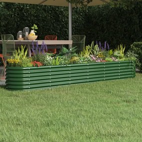 Jardiniera gradina verde 260x40x36 cm otel vopsit electrostatic 1, Verde, 260 x 40 x 36 cm
