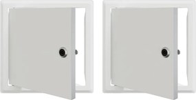 vidaXL Panou de Acces 2 pcs Alb 23 x 23 x 3 cm Oțel