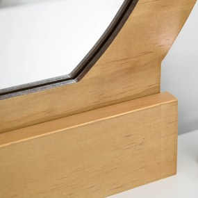 HOMCOM Coafetoare Design scandinav Masă de Machiaj cu Oglindă, 2 sertare și Taburet Alb pin Deschis | Aosom Romania