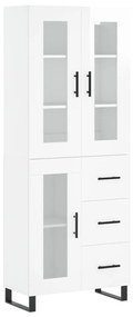 3198619 vidaXL Dulap înalt, alb extralucios, 69,5x34x180 cm, lemn compozit