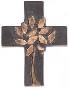Cruce bronz masiv cu pomul vietii