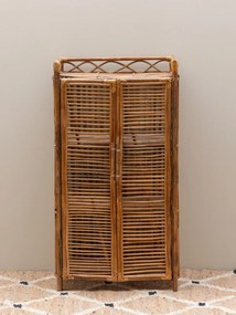 Dulap lucrat manual din rattan, cu 2 uși și 3 rafturi, "Harmonie", 56x38x110 cm