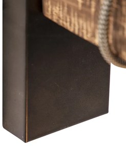 Lampă de perete industrială inteligentă neagră cu lemn incluzând wifi G95 - Gallow