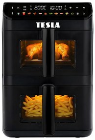 Friteuză cu aer cald TESLA Electronics AirCook - multifuncțională, digitală, 11 l, 2800W/230V, neagră