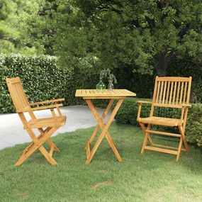 3058253 vidaXL Set mobilier grădină pliabil, 3 piese, lemn masiv acacia