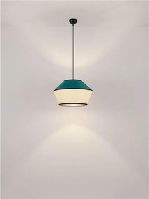 Lustra cu abajur stratifiat catifea Teal cu hartie naturala VELISS