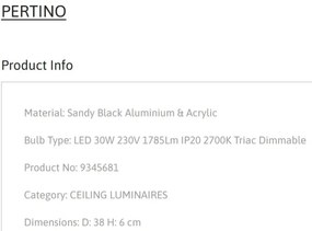 Plafoniera LED dimabila design circular PERTINO D-38cm