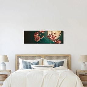 Tablou - Sakura în luna plină (cu ceas) (90x30 cm)