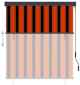 Jaluzea tip rulou de exterior, portocaliu si maro, 140 x 250 cm portocaliu si maro, 140 x 250 cm