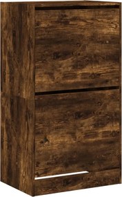 vidaXL Pantofar cu 2 sertare rabatabile, stejar fumuriu, 60x42x108 cm