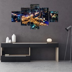 Tablou cu oraș nocturn (125x70 cm), în 40 de alte dimensiuni noi