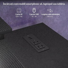 HOMCOM Birou de Gaming în Formă de L cu Lumini LED, Birou de Colț Reversibil cu Rafturi de Depozitare, 107x80x90 cm, Negru | Aosom Romania