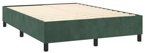Pat box spring cu saltea, verde inchis, 120x200 cm, catifea Verde inchis, 120 x 200 cm, Cu blocuri patrate