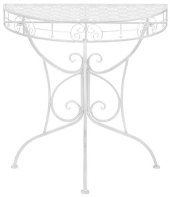245929 vidaXL Masă laterală tip vintage argintiu 72x36x74 cm metal semirotund