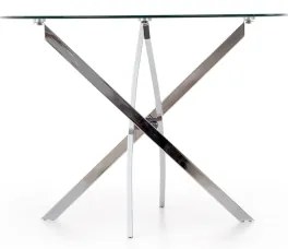 Masă de dining ESTEN, transparent/argintiu