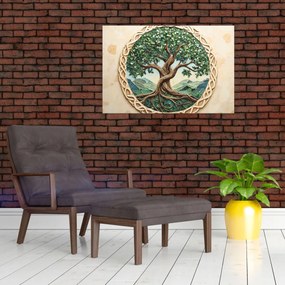 Tablou – Arborele vieții împletit (90x60 cm)