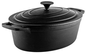 Cratita din fonta cu capac Muhler Tika MR-4133CI, 41x25x11cm, 5.1 L, Inductie, Negru