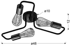 Lustră aplicată HERPE 3xE27/60W/230V