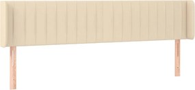 vidaXL Tăblie de pat cu aripioare, crem, 203x16x78/88 cm textil