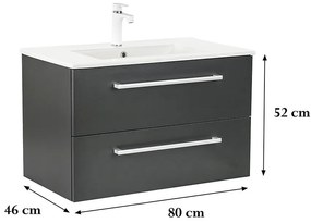 Dulap inferior Vario Clam 80 cu lavoar antracit-antracit