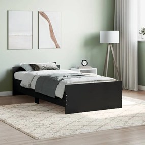 835926 vidaXL Cadru de pat, negru, 90x200 cm, lemn prelucrat