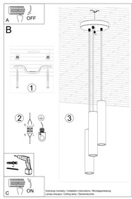 Lustră pe cablu Sollux SL.1492 LAGOS 3xGU10/10W/230V roșu