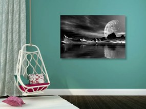 Tablou peisajul futurist în design alb-negru